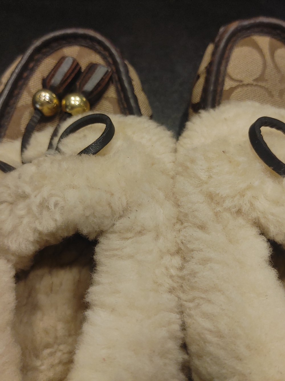 Coach Cream Shearling Lined Slide/Slipper Women's Size 10 - Picture 3 of 6